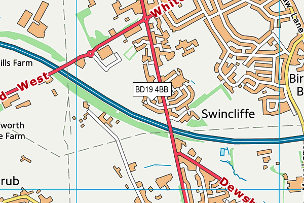 BD19 4BB map - OS VectorMap District (Ordnance Survey)