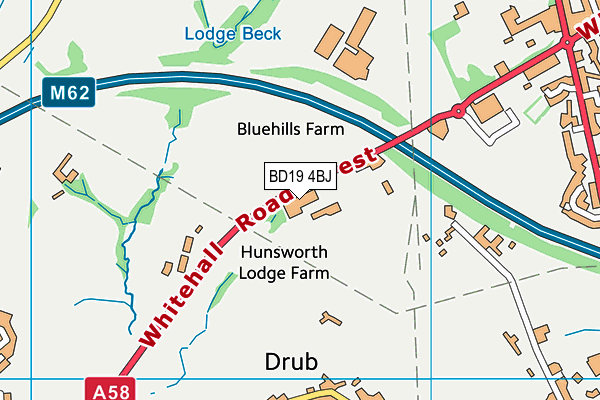 BD19 4BJ map - OS VectorMap District (Ordnance Survey)