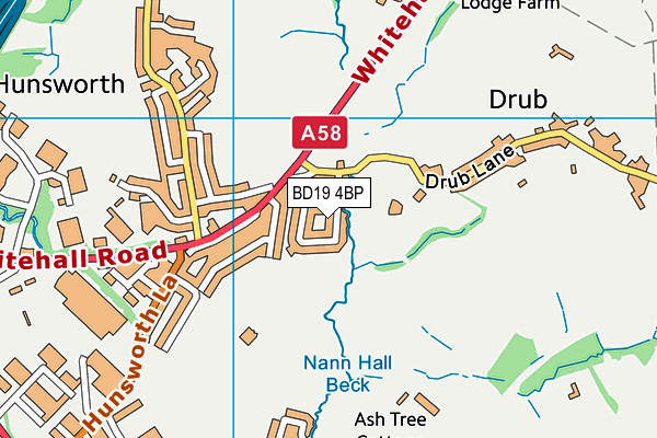 BD19 4BP map - OS VectorMap District (Ordnance Survey)