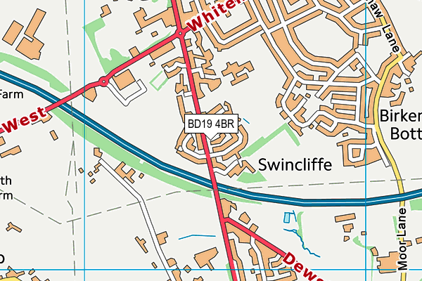 BD19 4BR map - OS VectorMap District (Ordnance Survey)