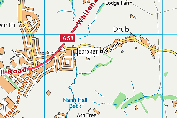 BD19 4BT map - OS VectorMap District (Ordnance Survey)