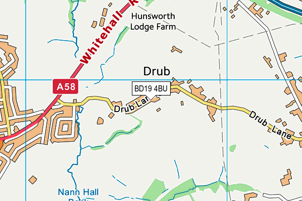 BD19 4BU map - OS VectorMap District (Ordnance Survey)