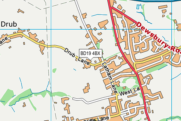 BD19 4BX map - OS VectorMap District (Ordnance Survey)