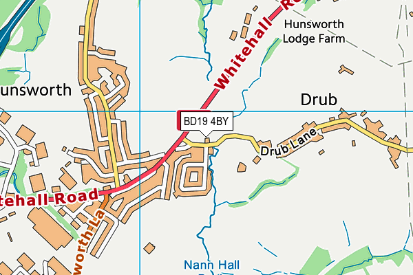 BD19 4BY map - OS VectorMap District (Ordnance Survey)