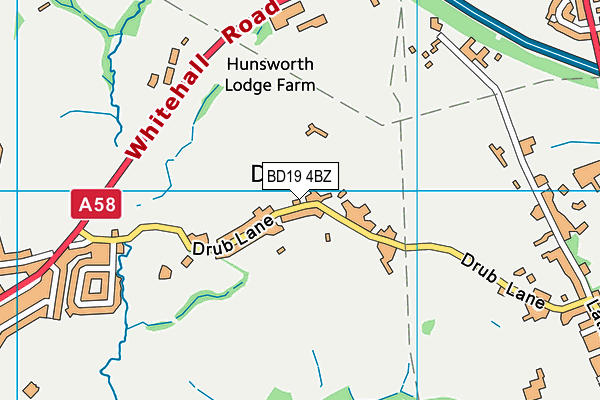 BD19 4BZ map - OS VectorMap District (Ordnance Survey)