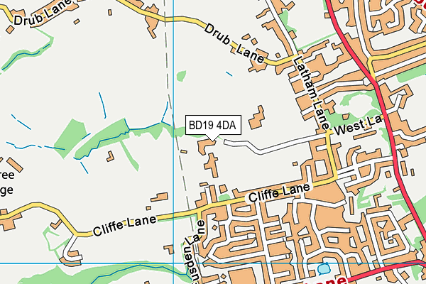BD19 4DA map - OS VectorMap District (Ordnance Survey)