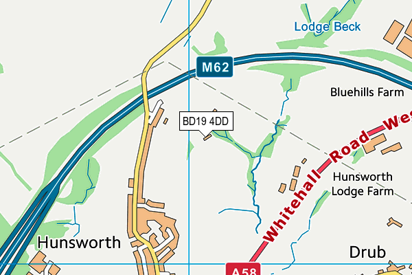 BD19 4DD map - OS VectorMap District (Ordnance Survey)