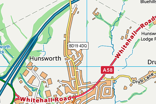 BD19 4DQ map - OS VectorMap District (Ordnance Survey)