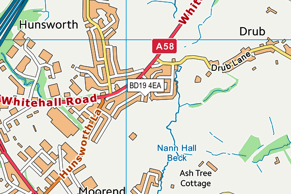 BD19 4EA map - OS VectorMap District (Ordnance Survey)