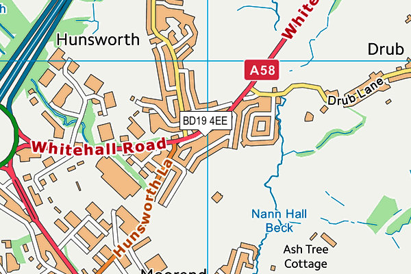 BD19 4EE map - OS VectorMap District (Ordnance Survey)