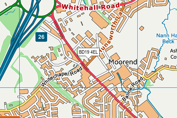 BD19 4EL map - OS VectorMap District (Ordnance Survey)