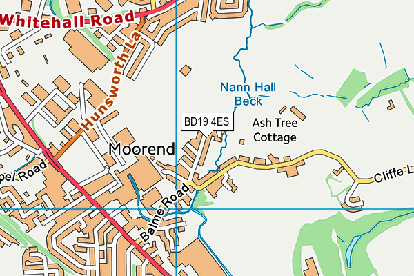 BD19 4ES map - OS VectorMap District (Ordnance Survey)