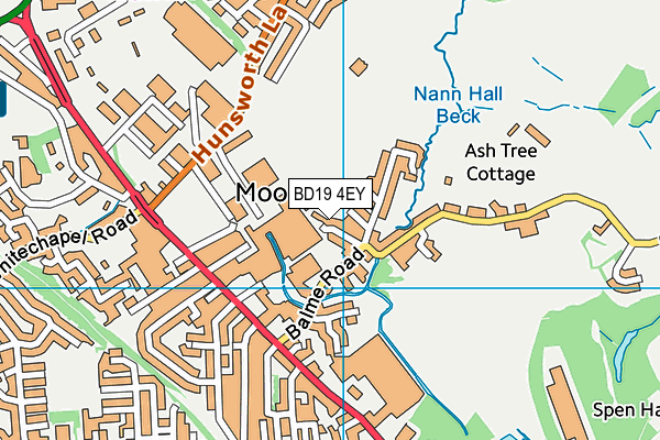 BD19 4EY map - OS VectorMap District (Ordnance Survey)