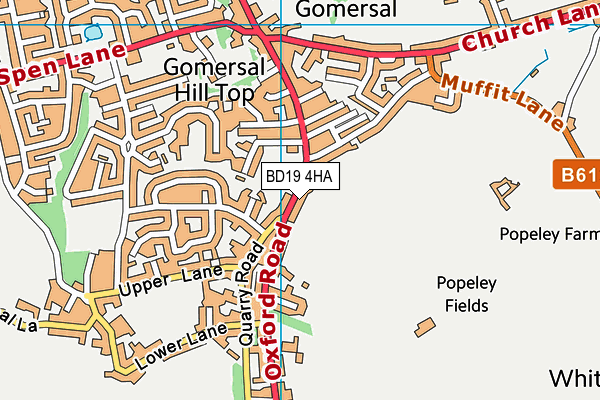 BD19 4HA map - OS VectorMap District (Ordnance Survey)