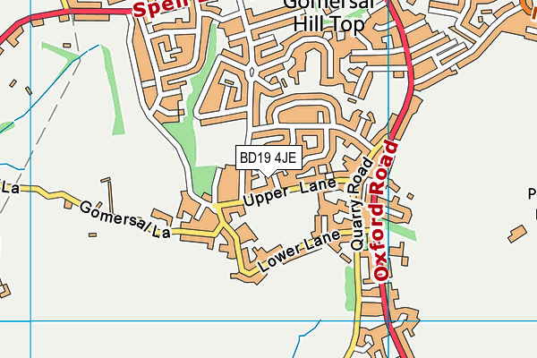 BD19 4JE map - OS VectorMap District (Ordnance Survey)