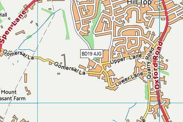 BD19 4JG map - OS VectorMap District (Ordnance Survey)