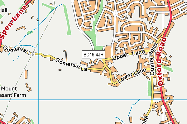 BD19 4JH map - OS VectorMap District (Ordnance Survey)