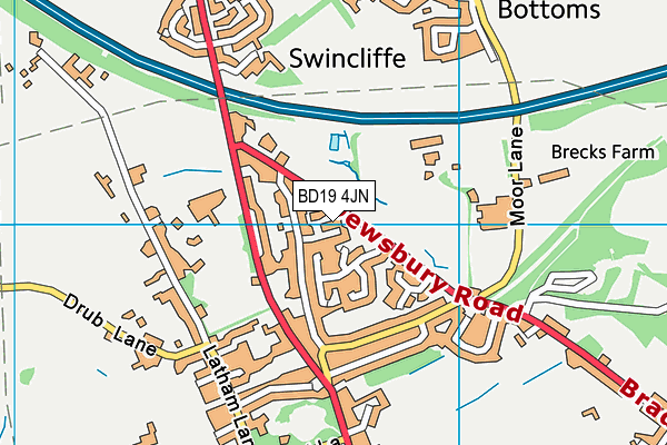 BD19 4JN map - OS VectorMap District (Ordnance Survey)