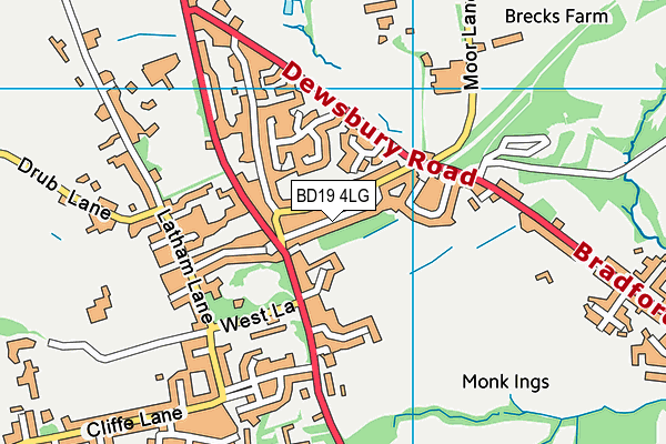 BD19 4LG map - OS VectorMap District (Ordnance Survey)