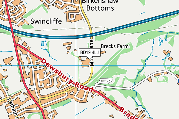 BD19 4LJ map - OS VectorMap District (Ordnance Survey)