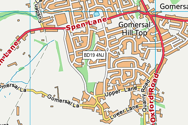 BD19 4NJ map - OS VectorMap District (Ordnance Survey)