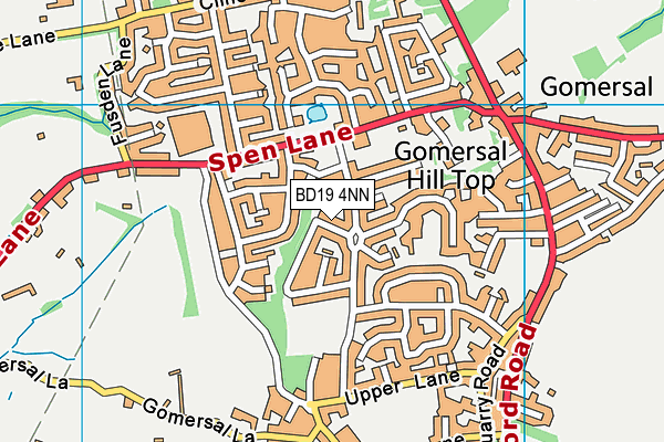 BD19 4NN map - OS VectorMap District (Ordnance Survey)