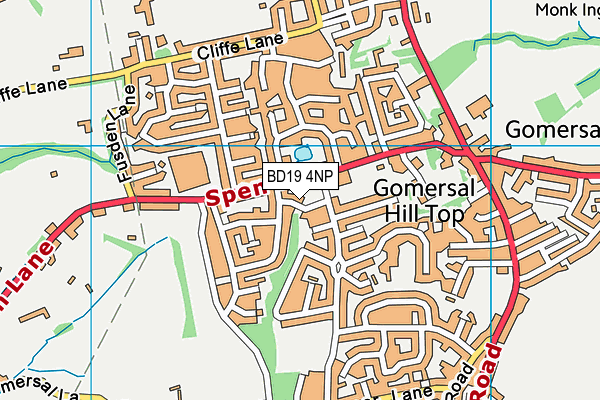 BD19 4NP map - OS VectorMap District (Ordnance Survey)