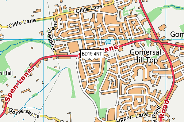 BD19 4NT map - OS VectorMap District (Ordnance Survey)