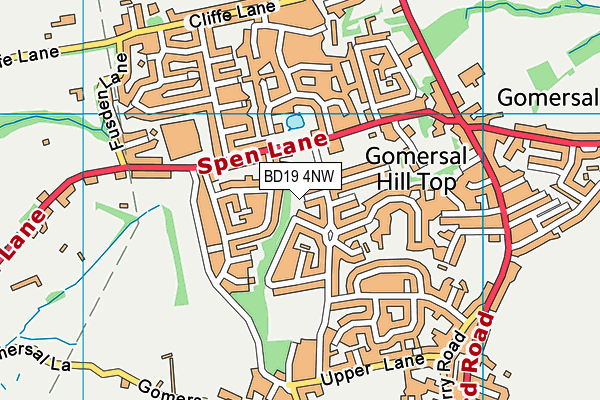 BD19 4NW map - OS VectorMap District (Ordnance Survey)