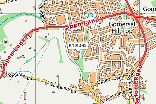 BD19 4NX map - OS VectorMap District (Ordnance Survey)