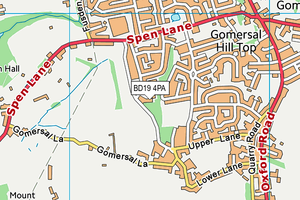 BD19 4PA map - OS VectorMap District (Ordnance Survey)