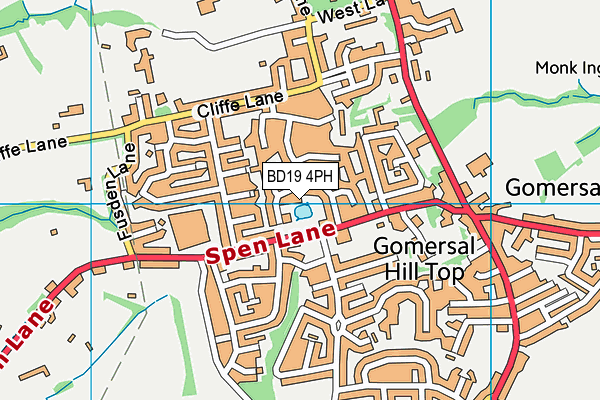 BD19 4PH map - OS VectorMap District (Ordnance Survey)