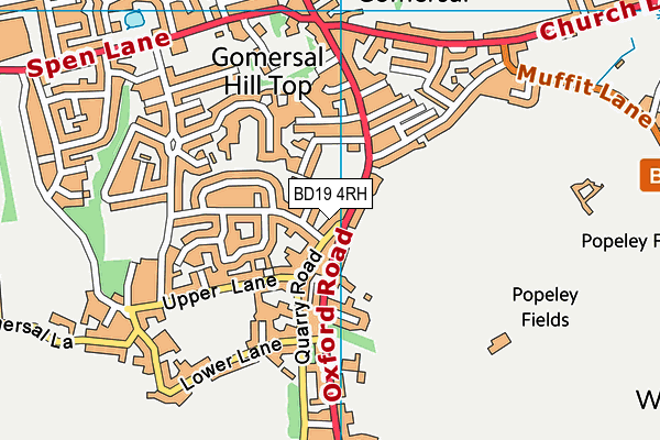 BD19 4RH map - OS VectorMap District (Ordnance Survey)