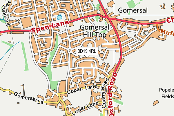 BD19 4RL map - OS VectorMap District (Ordnance Survey)