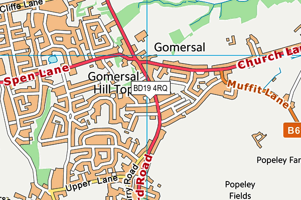 Gomersal Cricket Club map (BD19 4RQ) - OS VectorMap District (Ordnance Survey)