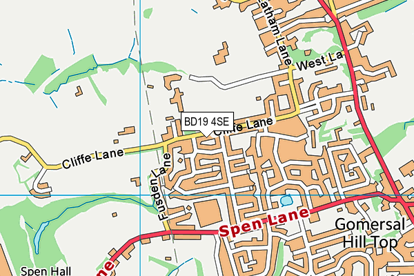 BD19 4SE map - OS VectorMap District (Ordnance Survey)