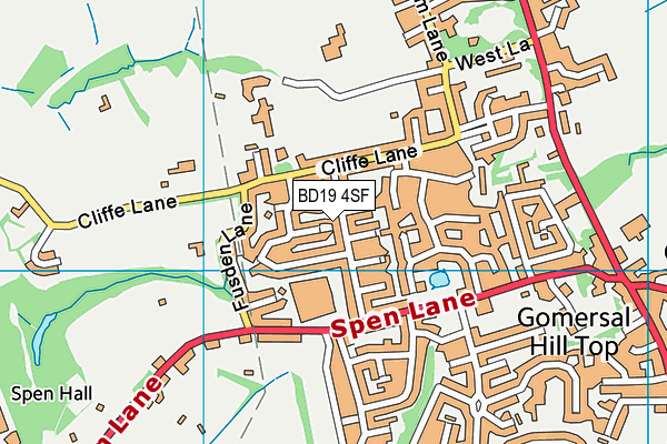 BD19 4SF map - OS VectorMap District (Ordnance Survey)