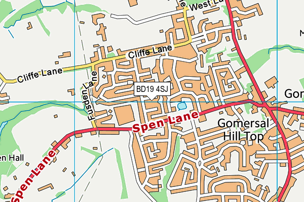 BD19 4SJ map - OS VectorMap District (Ordnance Survey)