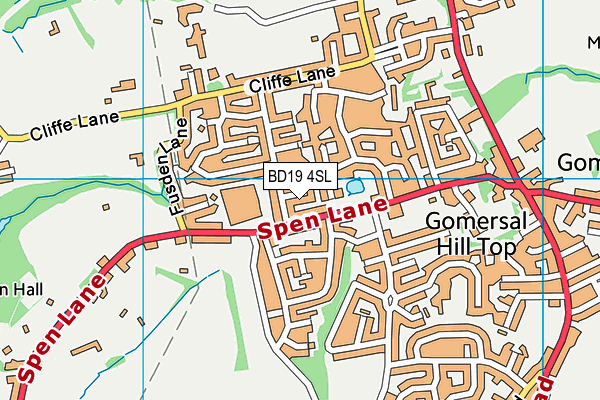 BD19 4SL map - OS VectorMap District (Ordnance Survey)