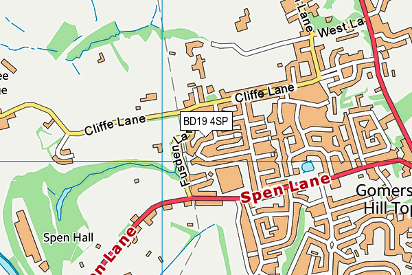 BD19 4SP map - OS VectorMap District (Ordnance Survey)