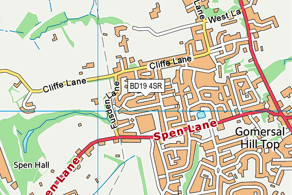 BD19 4SR map - OS VectorMap District (Ordnance Survey)