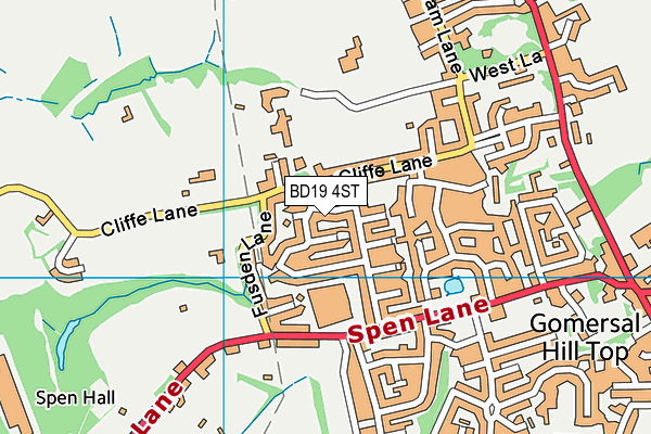 BD19 4ST map - OS VectorMap District (Ordnance Survey)