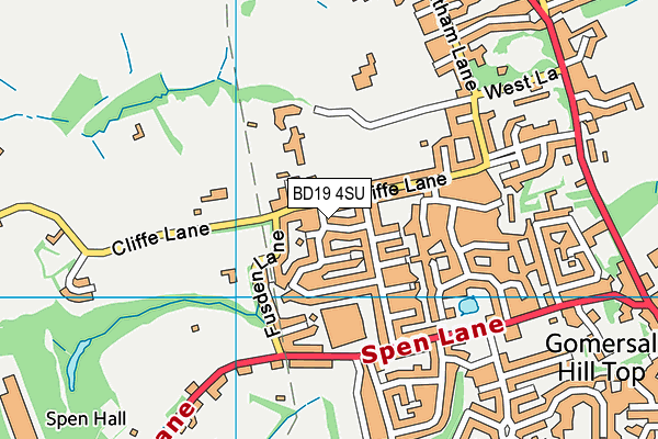 BD19 4SU map - OS VectorMap District (Ordnance Survey)