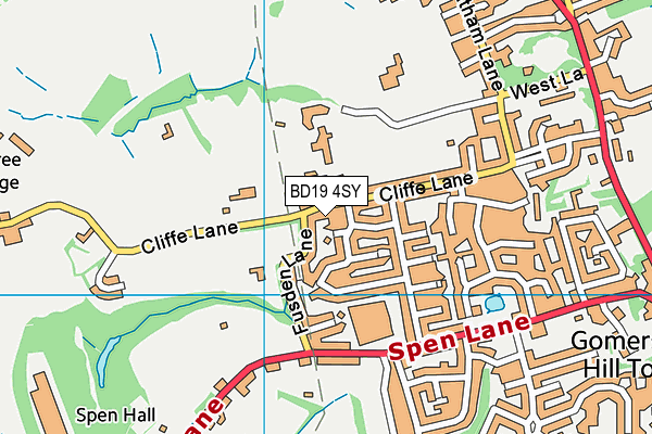 BD19 4SY map - OS VectorMap District (Ordnance Survey)