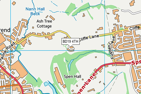 BD19 4TH map - OS VectorMap District (Ordnance Survey)