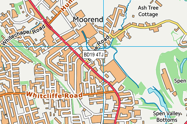 BD19 4TJ map - OS VectorMap District (Ordnance Survey)