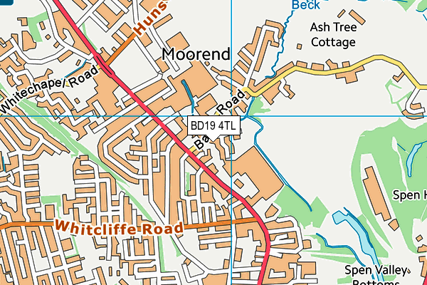 BD19 4TL map - OS VectorMap District (Ordnance Survey)