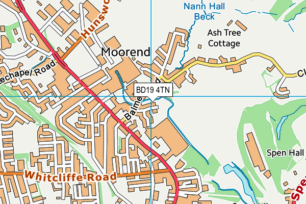 BD19 4TN map - OS VectorMap District (Ordnance Survey)