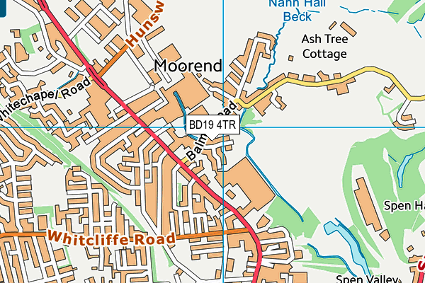 BD19 4TR map - OS VectorMap District (Ordnance Survey)