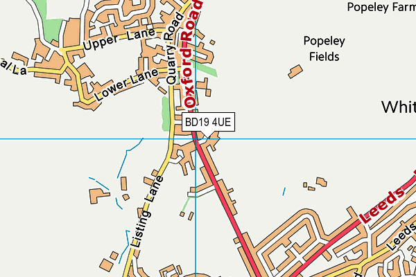 BD19 4UE map - OS VectorMap District (Ordnance Survey)